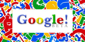 Google BETA logo Leonardo Ai háttérrel